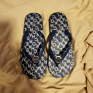 Navy Michael Kors Flip Flops
